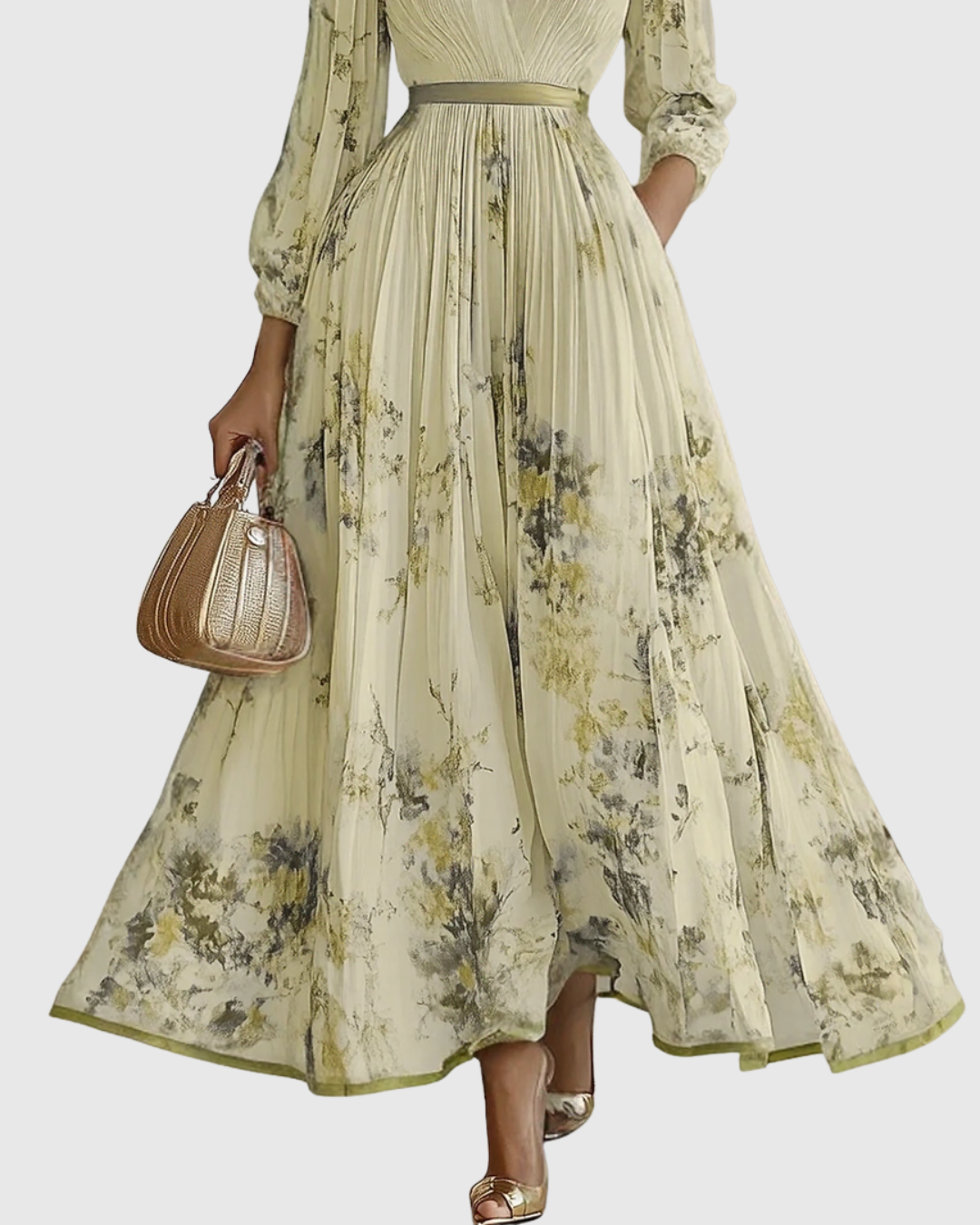 Paola - Vestido Maxi Plisado Elegante
