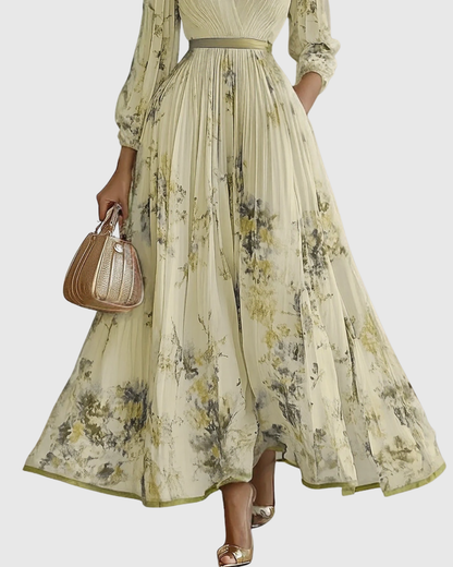 Paola - Vestido Maxi Plisado Elegante