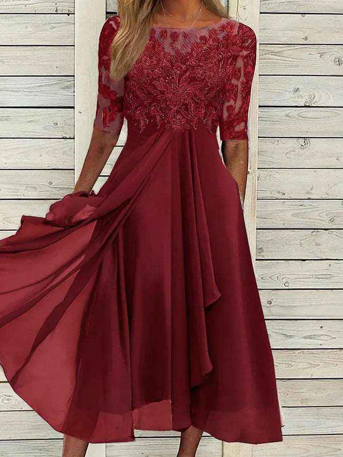 Imelda - Vestido Midi Elegante De Encaje