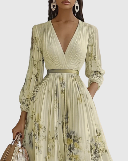 Paola - Vestido Maxi Plisado Elegante