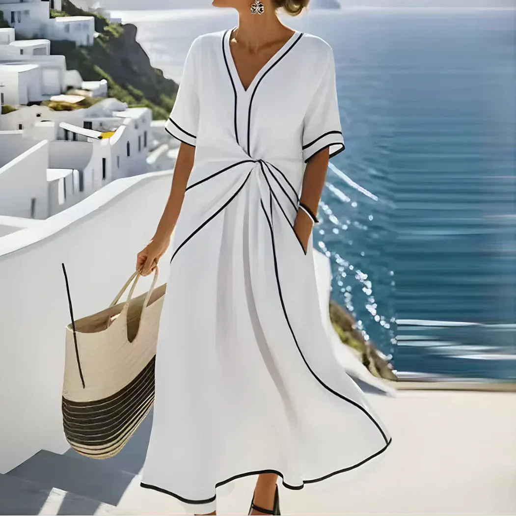 Lunaria™ - Vestido elegante que realza la cintura con un toque refinado