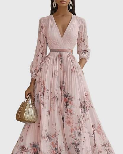 Paola - Vestido Maxi Plisado Elegante