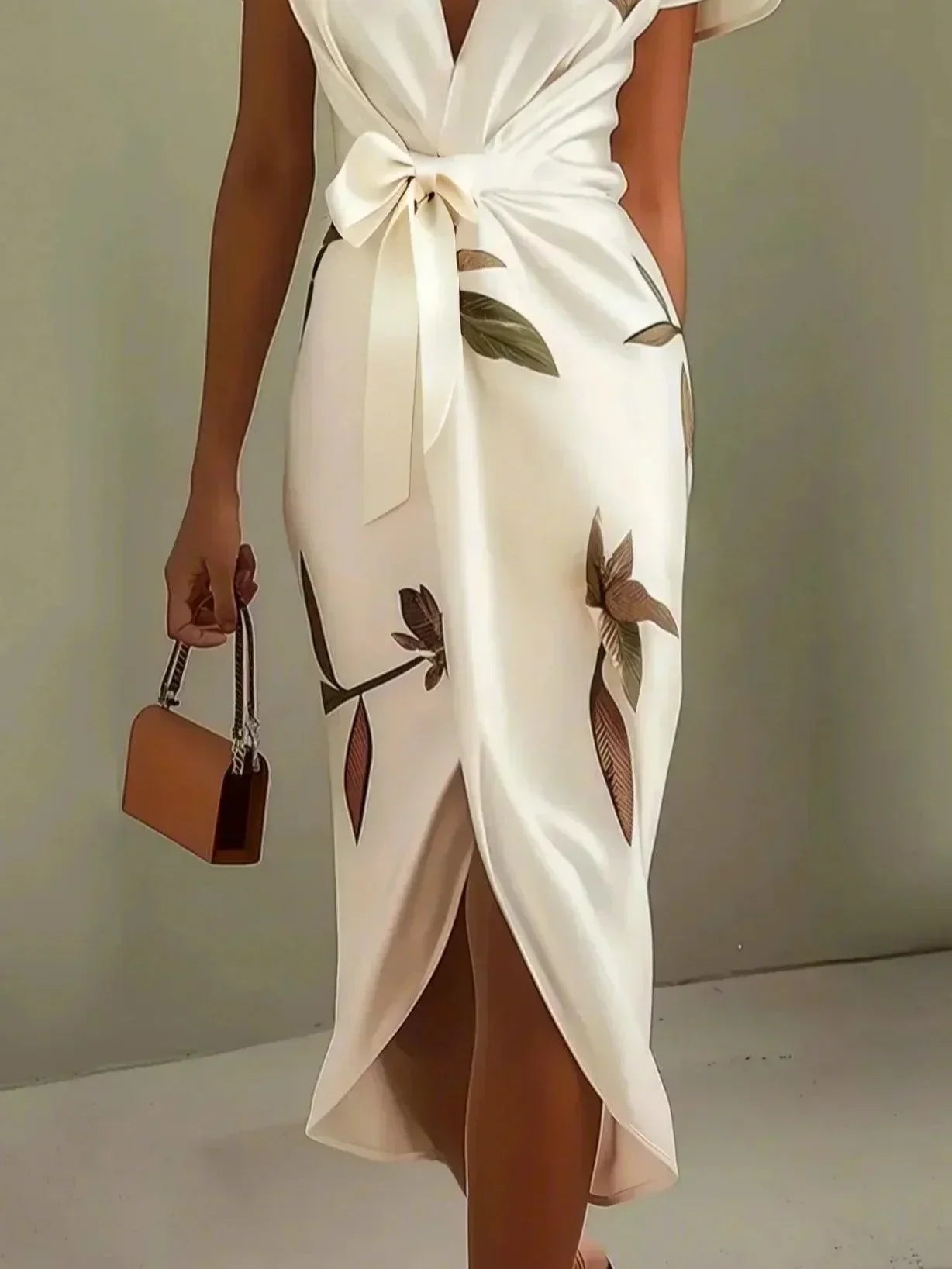 Michela - Vestido cruzado elegante con estampado floral