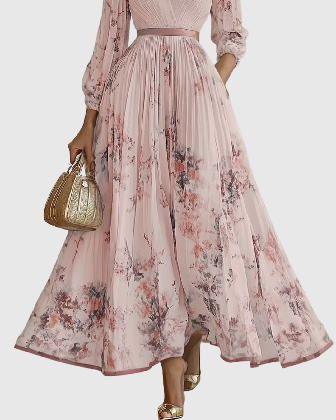 Paola - Vestido Maxi Plisado Elegante