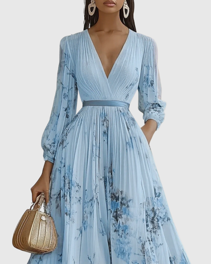 Paola - Vestido Maxi Plisado Elegante