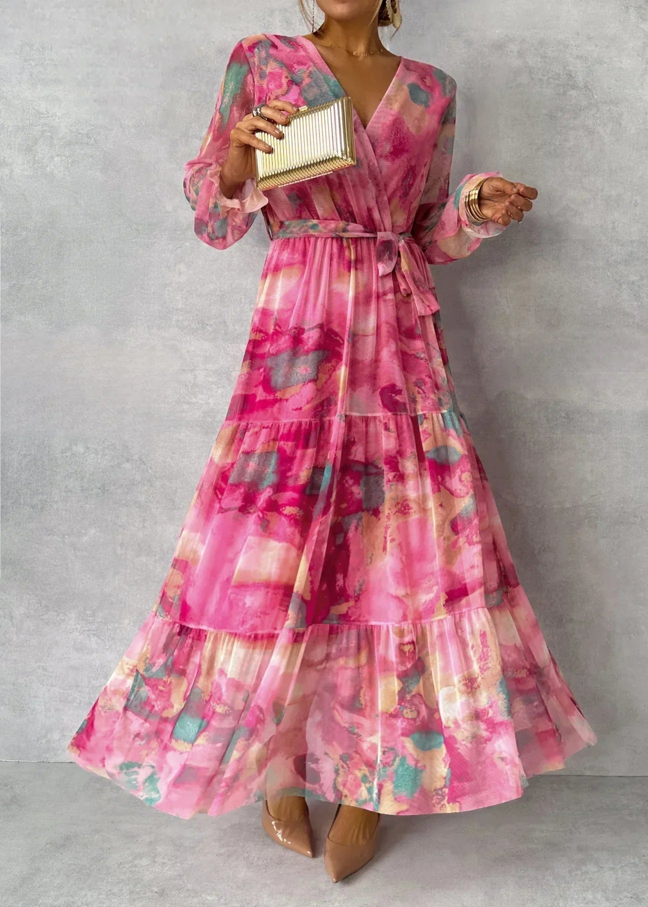 Roberta - Vestido Cruzado Con Motivo Floral
