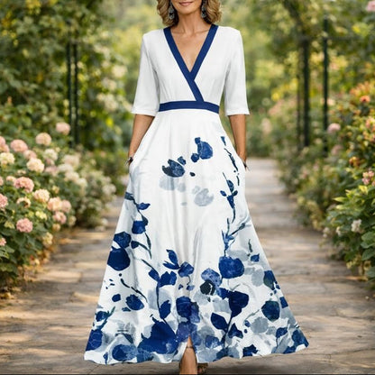Eleonora - Vestido Largo Suave Con Escote En V