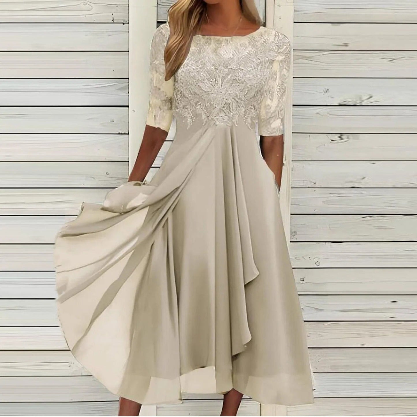Imelda - Vestido Midi Elegante De Encaje